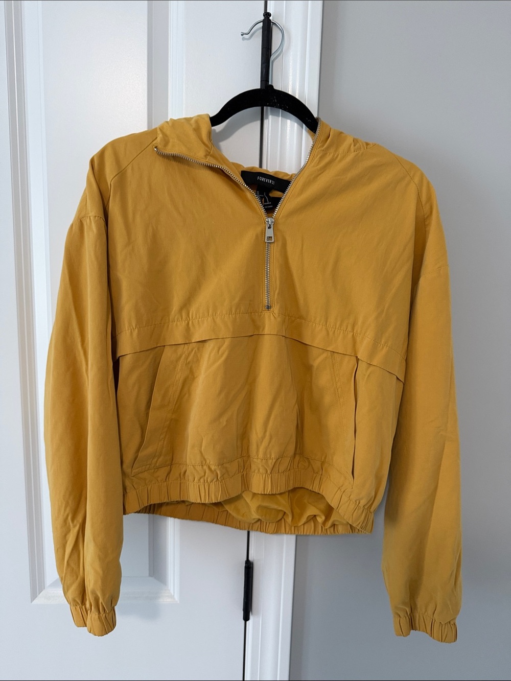Forever 21 Yellow Hooded Pullover Jacket